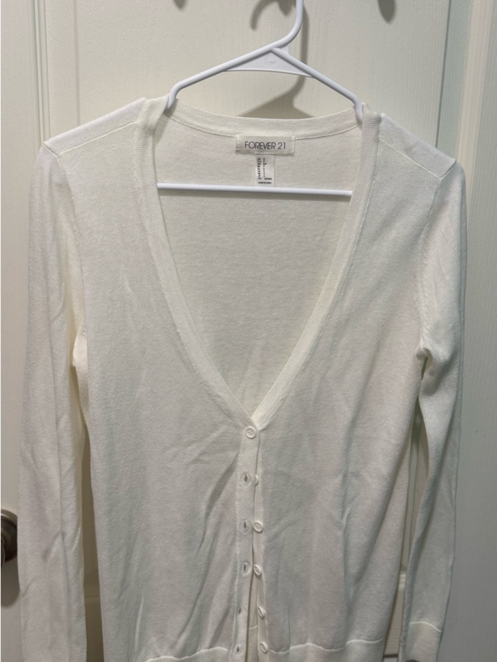 Forever 21 Ivory Knit Crewneck Sweater